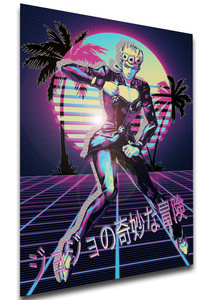 Poster - Vaporwave 80s Style - Jojo's Bizarre Adventure - Vento Aureo - Giorno Giovanna Variant 01 Poster - Vaporwave 80s Style - Jojo's Bizarre Adventure - Vento Aureo - Giorno Giovanna Variant 01