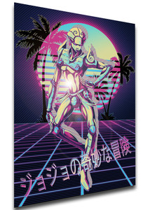 Poster - Vaporwave 80s Style - Jojo's Bizarre Adventure - Vento Aureo - Gold Experience Poster - Vaporwave 80s Style - Jojo's Bizarre Adventure - Vento Aureo - Gold Experience