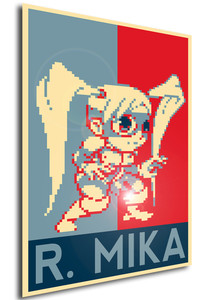 Poster - Propaganda - Pixel Art - Street Fighter Alpha - R. Mika