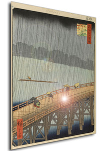 Poster - Ukiyo-e - Hiroshige - Sudden Shower Over Shin-Ohashi Bridge and Atake - 18 Poster - Ukiyo-e - Hiroshige - Sudden Shower Over Shin-Ohashi Bridge and Atake - 18
