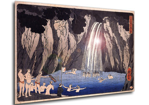 Poster - Ukiyo-e - Kuniyoshi - Pilgrims in the waterfall - 17