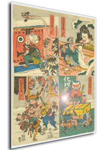 Poster - Ukiyo-e - Kuniyoshi - The Monster's Chūshingura act nine-eleven - 09 Poster - Ukiyo-e - Kuniyoshi - The Monster's Chūshingura act nine-eleven - 09