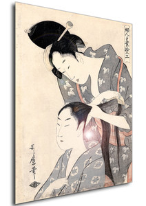 Poster - Ukiyo-e - Utamaro - Hairdresser from the series Twelve types of women's handicraft - 06 Poster - Ukiyo-e - Utamaro - Hairdresser from the series Twelve types of women's handicraft - 06