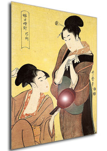 Poster - Ukiyo-e - Utamaro - Women playing with the mirror - 01