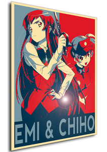 Poster - Propaganda - The Devil is a Part-Timer - Hataraku Maou Sama - Emi & Chiho Variant Poster - Propaganda - The Devil is a Part-Timer - Hataraku Maou Sama - Emi & Chiho Variant