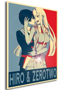 Poster - Propaganda - Darling in the franxx - Hiro & Zerotwo variant Poster - Propaganda - Darling in the franxx - Hiro & Zerotwo variant