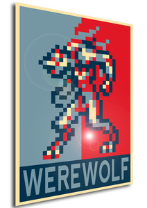 Poster - Propaganda - Pixel Art - Castlevania Aria of Sorrow - Werewolf Poster - Propaganda - Pixel Art - Castlevania Aria of Sorrow - Werewolf