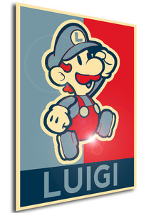 Poster - Propaganda - Pixelart - Paper Mario - Luigi