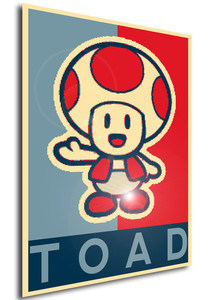 Poster - Propaganda - Pixelart - Paper Mario - Toad