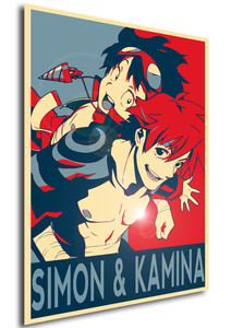 Poster Propaganda Gurren Lagann Simon e Kamina Poster Propaganda Gurren Lagann Simon e Kamina