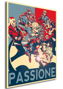 Poster Propaganda JoJo Vento Aureo Passione Characters