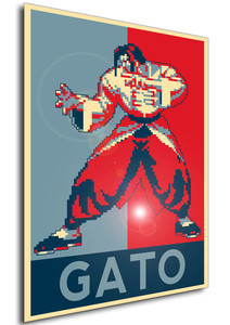 Poster - Propaganda - Pixel Art - Fatal Fury Garou Mark of the Wolves - Gato Poster - Propaganda - Pixel Art - Fatal Fury Garou Mark of the Wolves - Gato