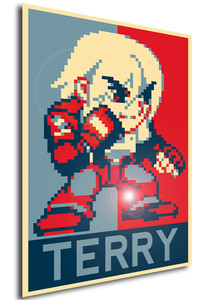 Poster - Propaganda - Pixel Art - Garou Mark of the Wolf - Fatal Fury - Terry Poster - Propaganda - Pixel Art - Garou Mark of the Wolf - Fatal Fury - Terry