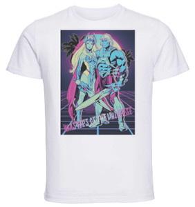 T-Shirt Unisex - White - Vaporwave 80s Style - Masters of the Universe - She-ra and He-Man