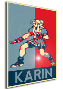 Poster - Propaganda - Pixel Art - Street Fighter Alpha - Karin