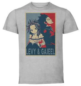 T-Shirt Unisex - Grey - Propaganda - Fairy Tail - Levy & Gajeel