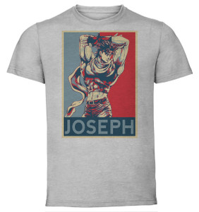 T-Shirt Unisex - Grey - Propaganda - Jojo's Bizarre Adventure - Battle Tendency - Joseph Joestar T-Shirt Unisex - Grey - Propaganda - Jojo's Bizarre Adventure - Battle Tendency - Joseph Joestar