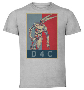 T-Shirt Unisex - Grey - Propaganda - Jojo's Bizarre Adventure - Steel Ball Run - D4C T-Shirt Unisex - Grey - Propaganda - Jojo's Bizarre Adventure - Steel Ball Run - D4C