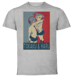 T-Shirt Unisex - Grey - Propaganda - Akuma No Riddle Tokaku Azuma & Haru Ichinose T-Shirt Unisex - Grey - Propaganda - Akuma No Riddle Tokaku Azuma & Haru Ichinose