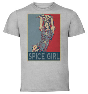 T-Shirt Unisex - Grey - Propaganda - Jojo's Bizarre Adventures - Vento Aureo - Spice Girl T-Shirt Unisex - Grey - Propaganda - Jojo's Bizarre Adventures - Vento Aureo - Spice Girl