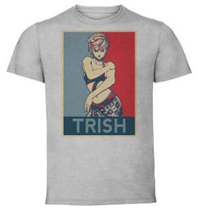T-Shirt Unisex - Grey - Propaganda - Jojo's Bizarre Adventures - Vento Aureo - Trish Una T-Shirt Unisex - Grey - Propaganda - Jojo's Bizarre Adventures - Vento Aureo - Trish Una