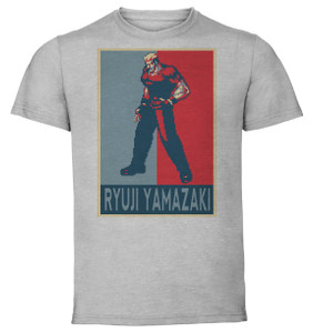 T-Shirt Unisex - Grey - Propaganda - Pixel Art - Fatal Fury Real Bout - Ryuji Yamazaki T-Shirt Unisex - Grey - Propaganda - Pixel Art - Fatal Fury Real Bout - Ryuji Yamazaki