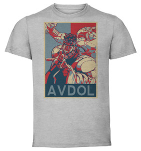 T-Shirt Unisex - Grey - Propaganda - Pixel Art - JoJo All Star - Avdol T-Shirt Unisex - Grey - Propaganda - Pixel Art - JoJo All Star - Avdol