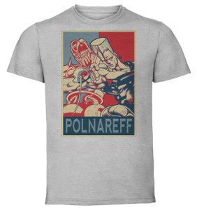 T-Shirt Unisex - Grey - Propaganda - Pixel Art - JoJo All Star - Jean Pierre Polnareff T-Shirt Unisex - Grey - Propaganda - Pixel Art - JoJo All Star - Jean Pierre Polnareff