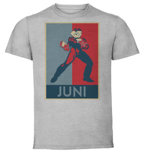 T-Shirt Unisex - Grey - Propaganda - Pixel Art - Street Fighter Alpha - juni