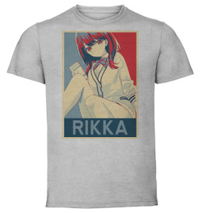 T-Shirt Unisex - Grey - Propaganda - SSSS.Gridman - Rikka Takarada variant 2 T-Shirt Unisex - Grey - Propaganda - SSSS.Gridman - Rikka Takarada variant 2