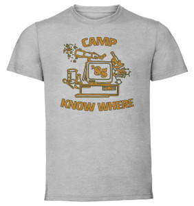 T-Shirt Unisex - Grey - TV Series - Stranger Things - Camp Know Where - Dustin 1985 T-Shirt Unisex - Grey - TV Series - Stranger Things - Camp Know Where - Dustin 1985