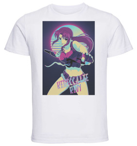 T-Shirt Unisex - White - Vaporwave 80s Style - Black Lagoon - Rebecca Lee Revy