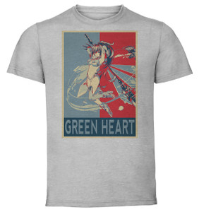 T-Shirt Unisex - Grey - Propaganda - Azur Lane - Green Heart T-Shirt Unisex - Grey - Propaganda - Azur Lane - Green Heart