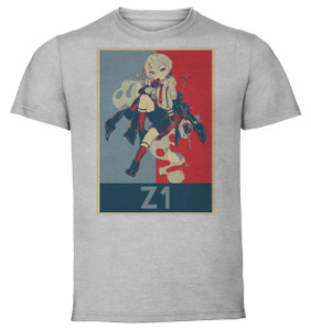 T-Shirt Unisex - Grey - Propaganda - Azur Lane - Z1 Rebellious Vierzehn T-Shirt Unisex - Grey - Propaganda - Azur Lane - Z1 Rebellious Vierzehn