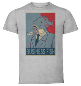 T-Shirt Unisex - Grey - Propaganda - Business Fish T-Shirt Unisex - Grey - Propaganda - Business Fish