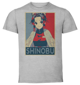 T-Shirt Unisex - Grey - Propaganda - Demon Slayer Shinobu Kochou T-Shirt Unisex - Grey - Propaganda - Demon Slayer Shinobu Kochou