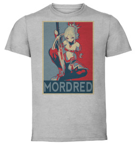 T-Shirt Unisex - Grey - Propaganda - Fate Grand Order Mordred variant 5 T-Shirt Unisex - Grey - Propaganda - Fate Grand Order Mordred variant 5