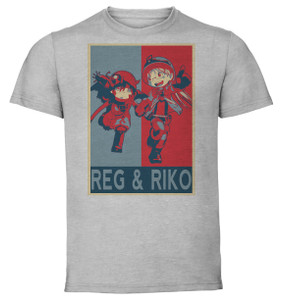 T-Shirt Unisex - Grey - Propaganda - Made In Abyss - Riko & Reg variant