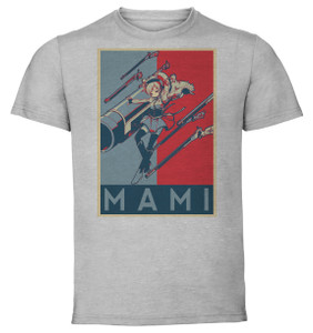 T-Shirt Unisex - Grey - Propaganda - Puella Magi Madoka Magica - Mami variant 3 T-Shirt Unisex - Grey - Propaganda - Puella Magi Madoka Magica - Mami variant 3