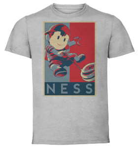 T-Shirt Unisex - Grey - Propaganda - Smash Bros - Ness