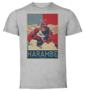 T-Shirt Unisex - Grey - Propaganda - Meme - Harambe T-Shirt Unisex - Grey - Propaganda - Meme - Harambe