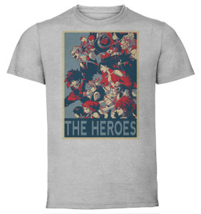 T-Shirt Unisex - Grey - Propaganda - My Hero Academia - The Heroes