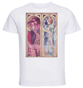 T-shirt Unisex - White - Art Nouveau - Steven Universe Garnet E Pearl