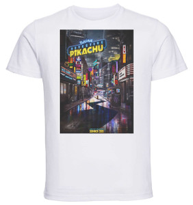 T-shirt Unisex - White - Detective Pikachu Playbill A