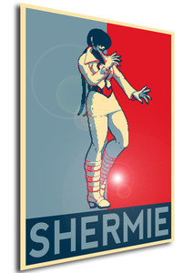 Poster - Propaganda - Pixel Art - King of Fighters - Shermie