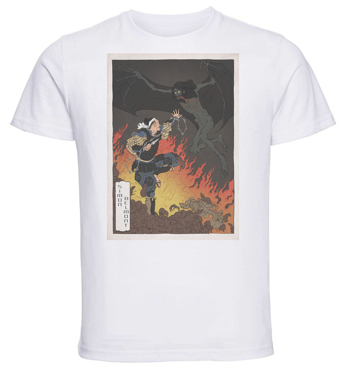 T-shirt Unisex - White - Japanese Ukiyo-e - Castlevania