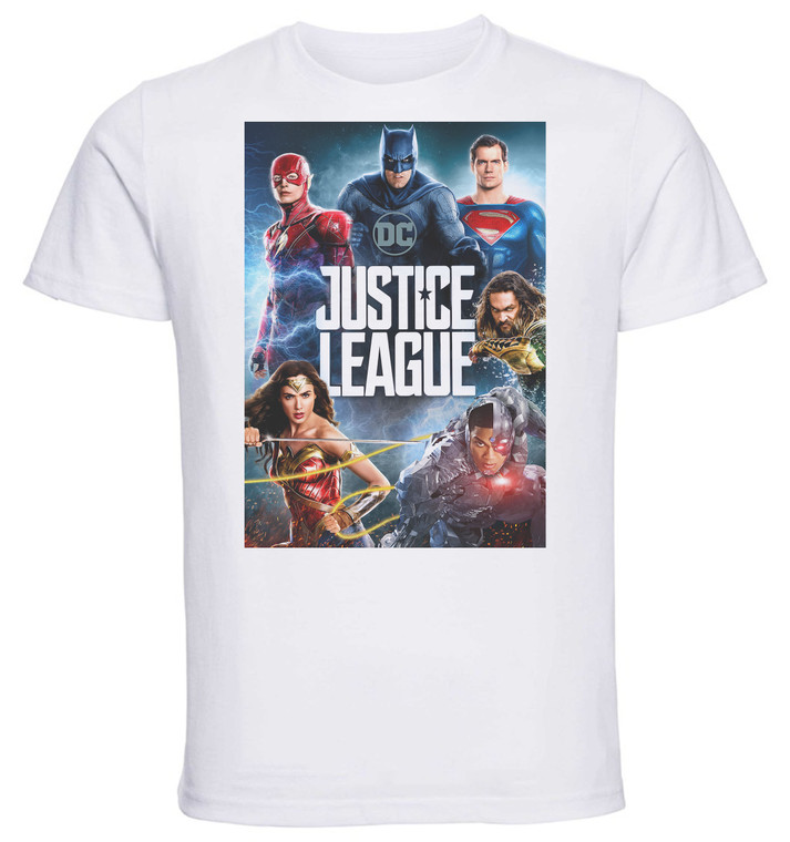 T-shirt Unisex - White - Justice League B Playbill