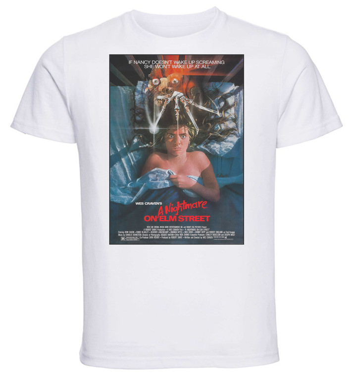 T-shirt Unisex - White - Playbill Film - A Nightmare On Elm Street