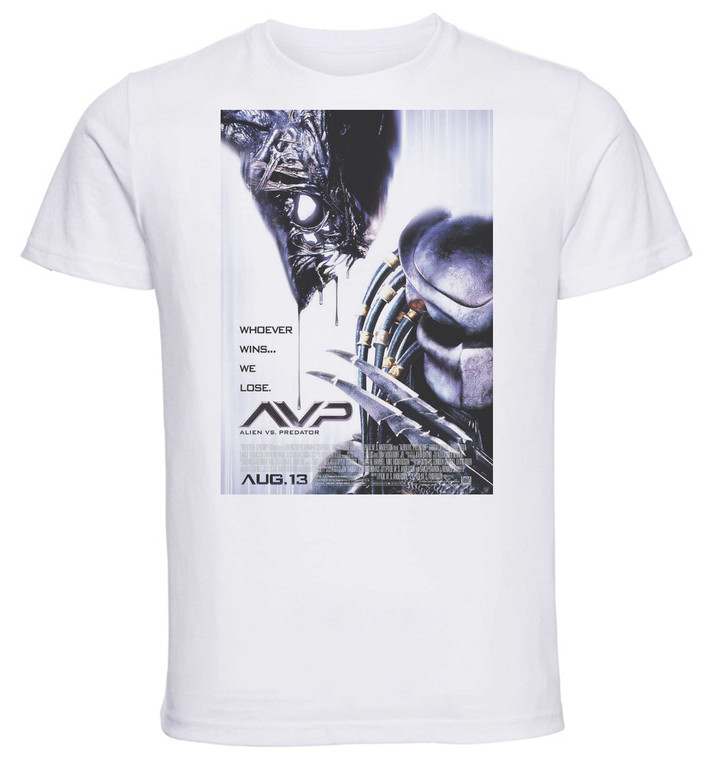T-shirt Unisex - White - Playbill Film - Alien Vs Predatori