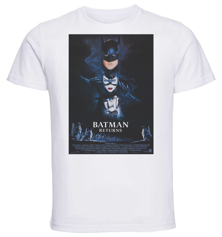 T-shirt Unisex - White - Playbill Film - Batman Batman Returns